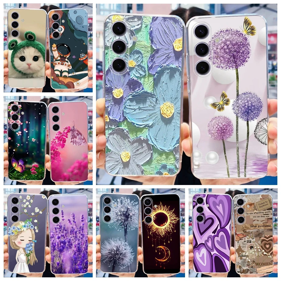 For Samsung Galaxy S24 Plus Case Luxury Painted Cover Clear Silicone Phone Case For Samsung S24 Ultra S24+ S 24 Plus Soft Fundas