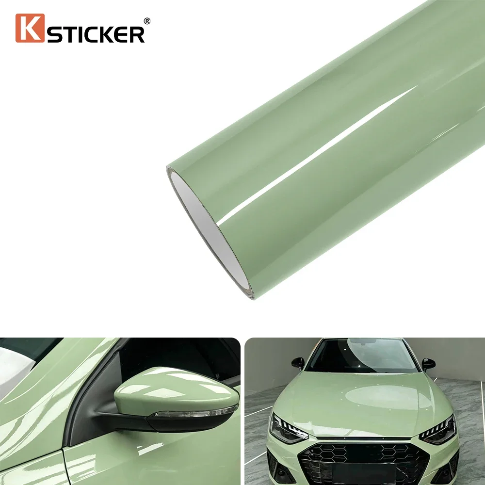 

Crystal Khaki Green Car Vinyl Wrap Kit Cover Vehicle Color Film Cars Motorcycles DIY Waterproof Decorative Auto Adhesive Wraps