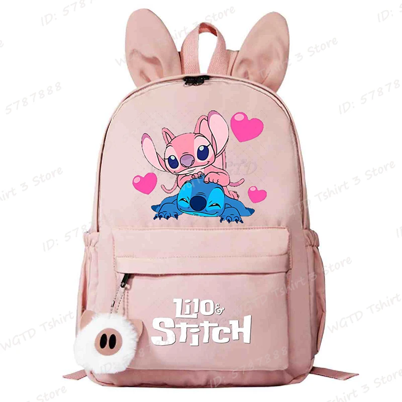 

Милый рюкзак Disney Lilo Stitch для девочек и мальчиков, студентов, детский подростковый рюкзак с героями мультфильмов, женские повседневные школьные сумки, дорожные сумки