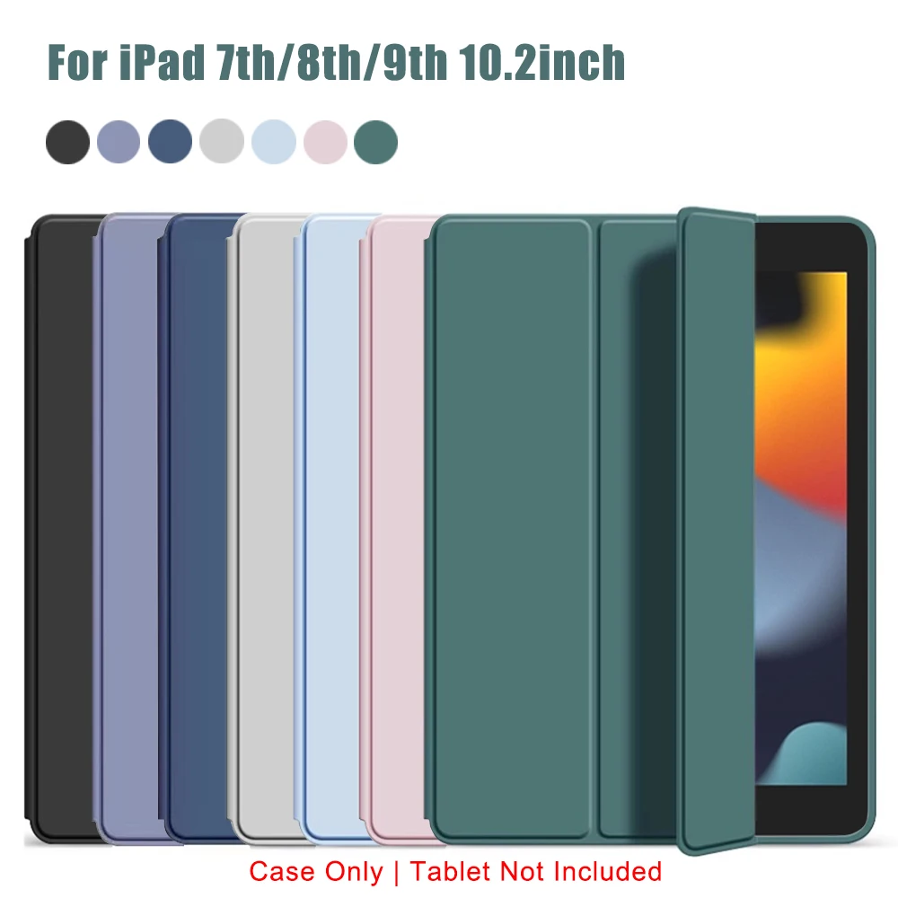 

Тройной флип-чехол для iPad 7th 8th 9th Gen 10,2 дюйма 7/8/9 A2198 A2604 A2270 A2430 Защитный чехол из искусственной кожи с магнитной подставкой