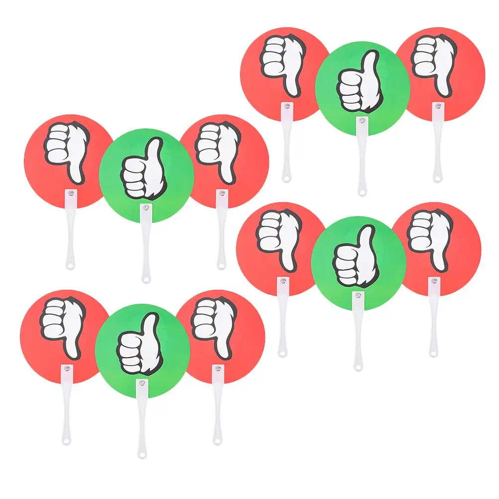 

12 Pcs Classroom Interactive Supplies Dualsided Yes No Paddles Green Red Feedback Boards Handheld Answer Plastic Voting School