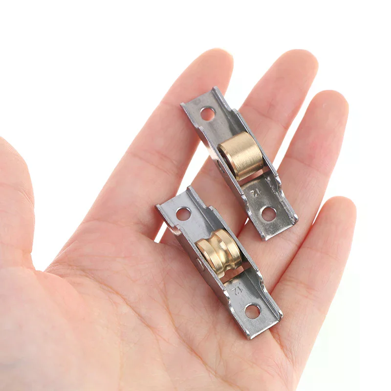 1 قطعة بكرة نافذة من الفولاذ المقاوم للصدأ الزجاج العلوي والأسفل البكرات عجلة انزلاق الباب الأسطوانة عداء كتم عجلة المسار بكرة الأثاث #5