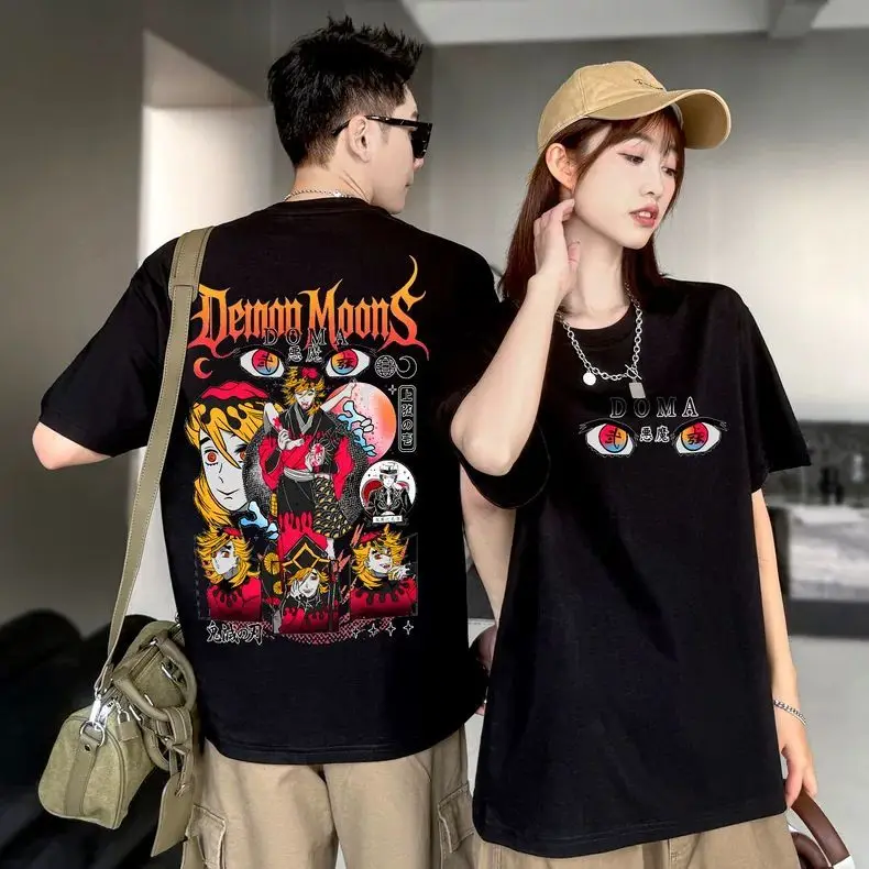 Ghost Annihilator Blade T-shirt for Men, Twelve Ghosts, Moon, Nest Seat, Top Wind Black Death Mou Clothes, Child Demon