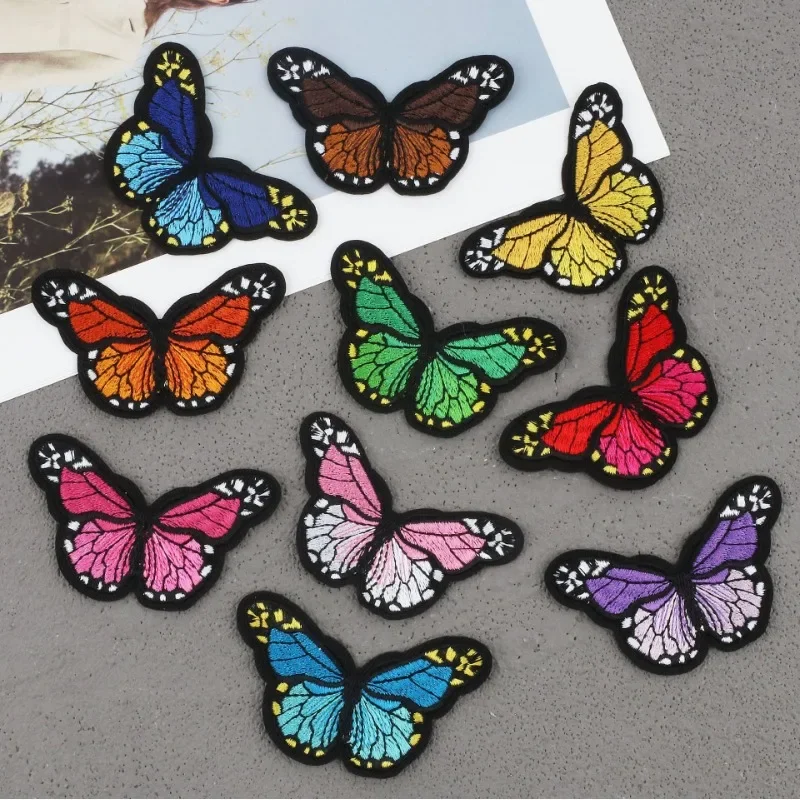 

1/10PCS 1Set Embroidered Colorful Butterfly Sunflower Patch Clothing Applique Paper Bag Sewing Iron Applique DIY Clothing Sewing