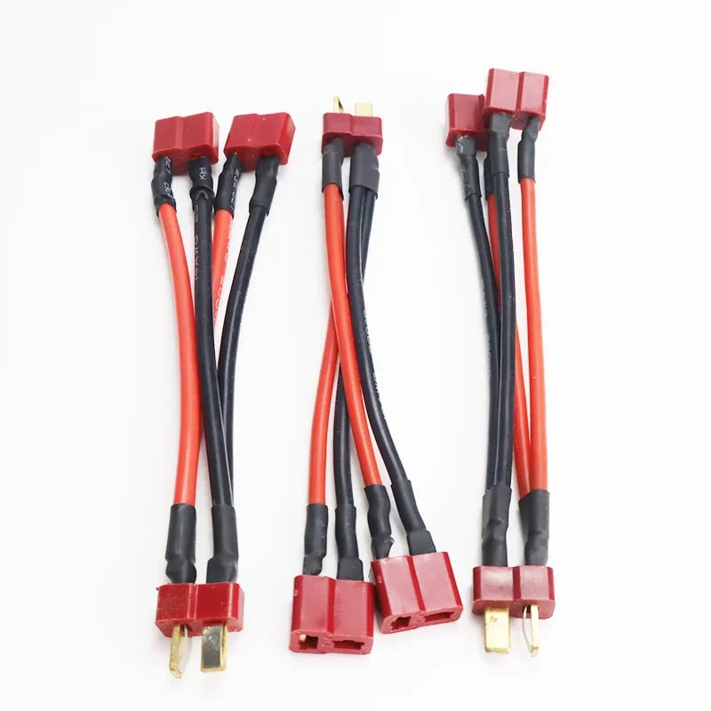 3Pcs/ 5Pcs Deans Parallel Battery Connector Cable Dual Extension Y Splitter 14Awg 10cm Silicone Wire T Plug Harness for RC Motor