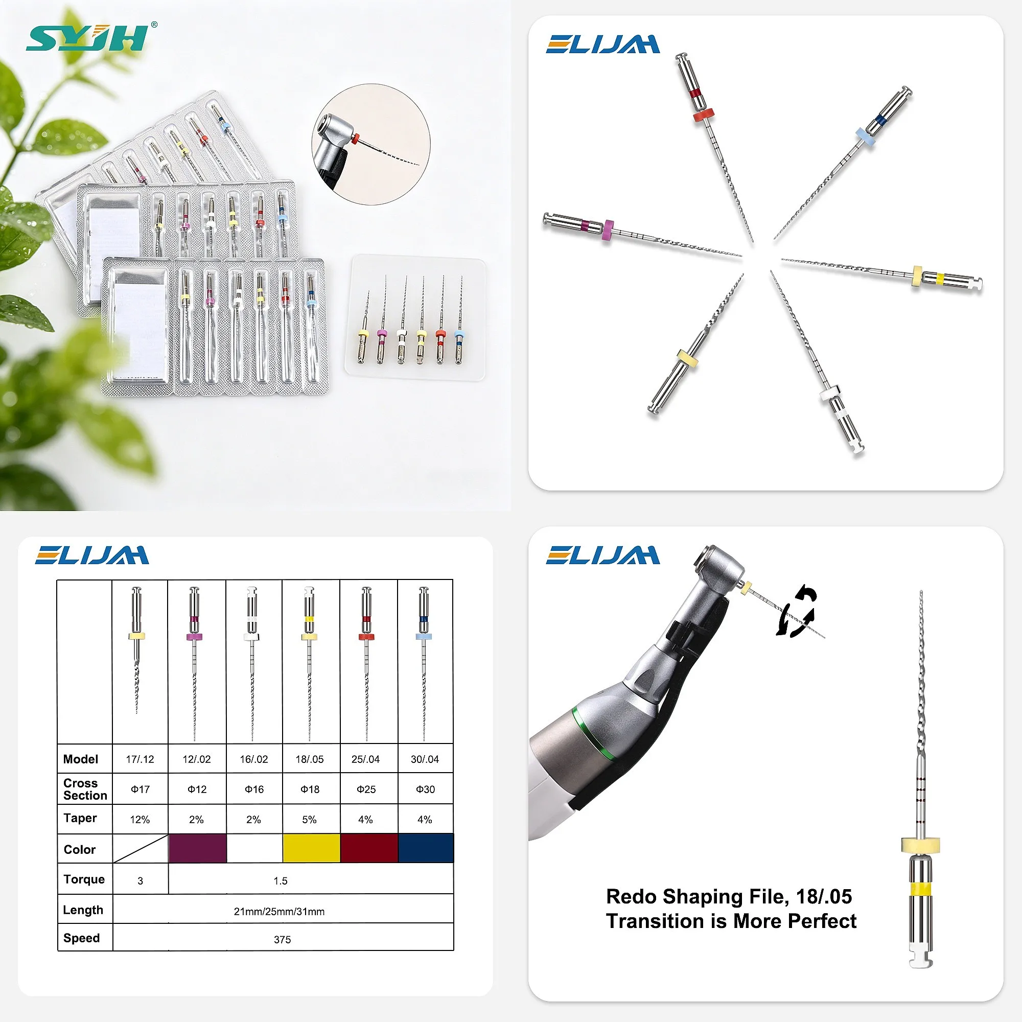 Dentals 6Pcs Platinum Plus Thermally Activated NITI Rotary Endo Files Endodontic Treatment