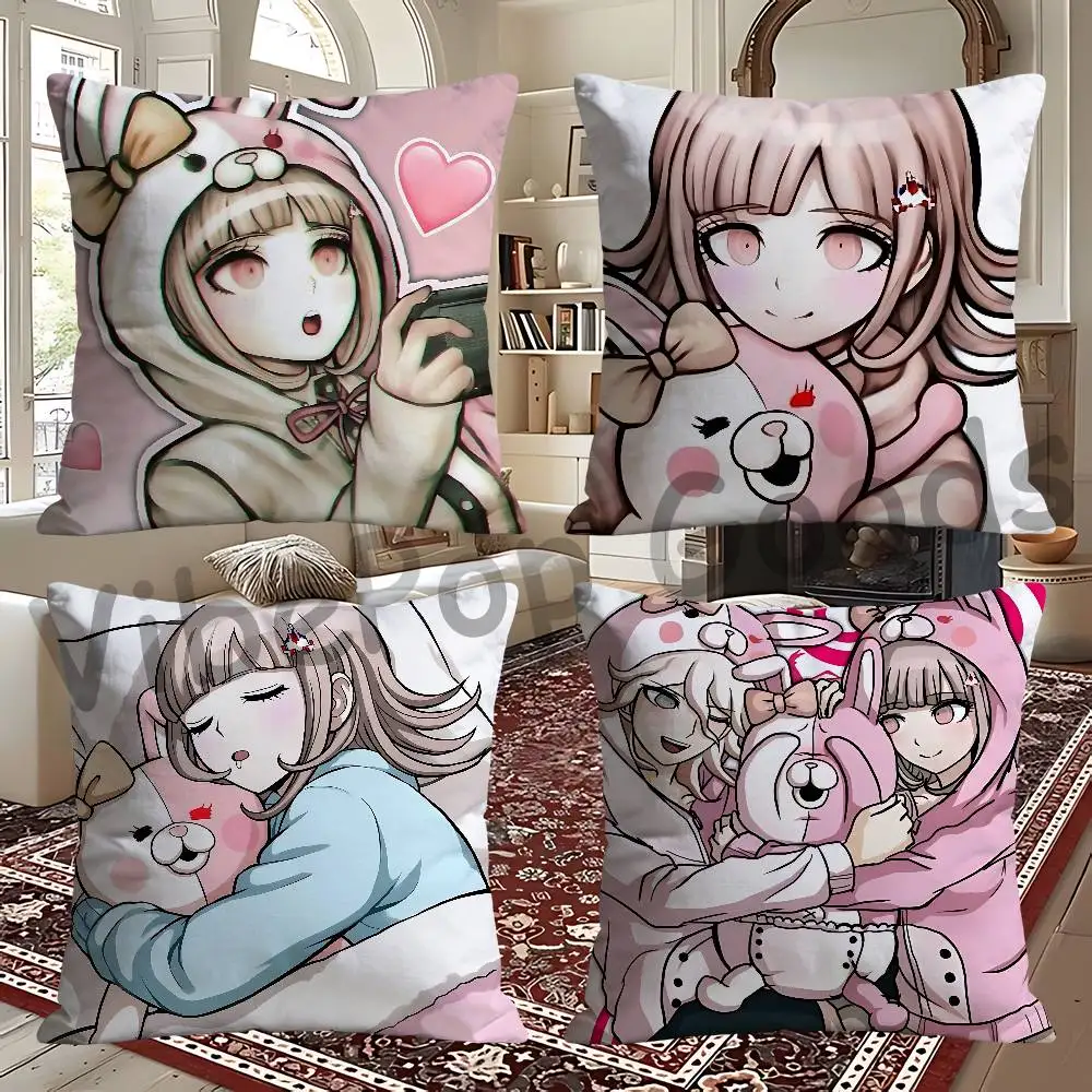C-Chiaki Nanami Nagito K-Komaeda K-Komahinanami Double Sided Print Soft Throw Pillow Cover Washable RV Camper Interior No Insert