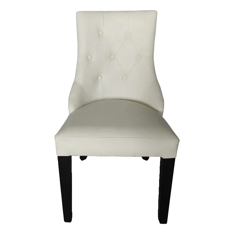 

American light luxury solid wood soft bag backrest rivet dining chair home hotel box restaurant club negotiation chair leather