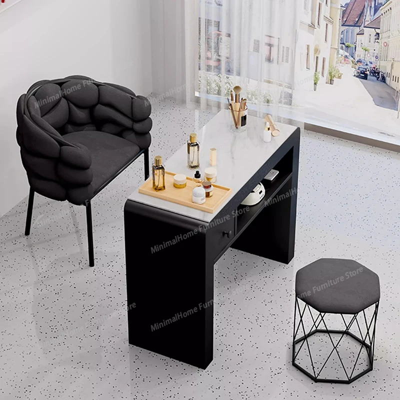 Modern Space Saving Nail Table Minimalist Trendy Manicure Table Unique Design Mesa Para Manicura Profesional Salon Furniture
