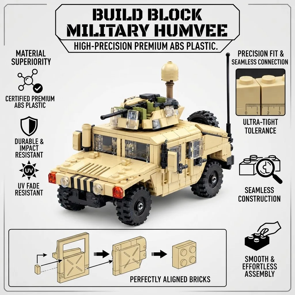 MOC Military Desert Off-road Armored Vehicle 602PCS Building Blocks DIY Combat Scout Car Model Adult Hobbies Gift Bricks