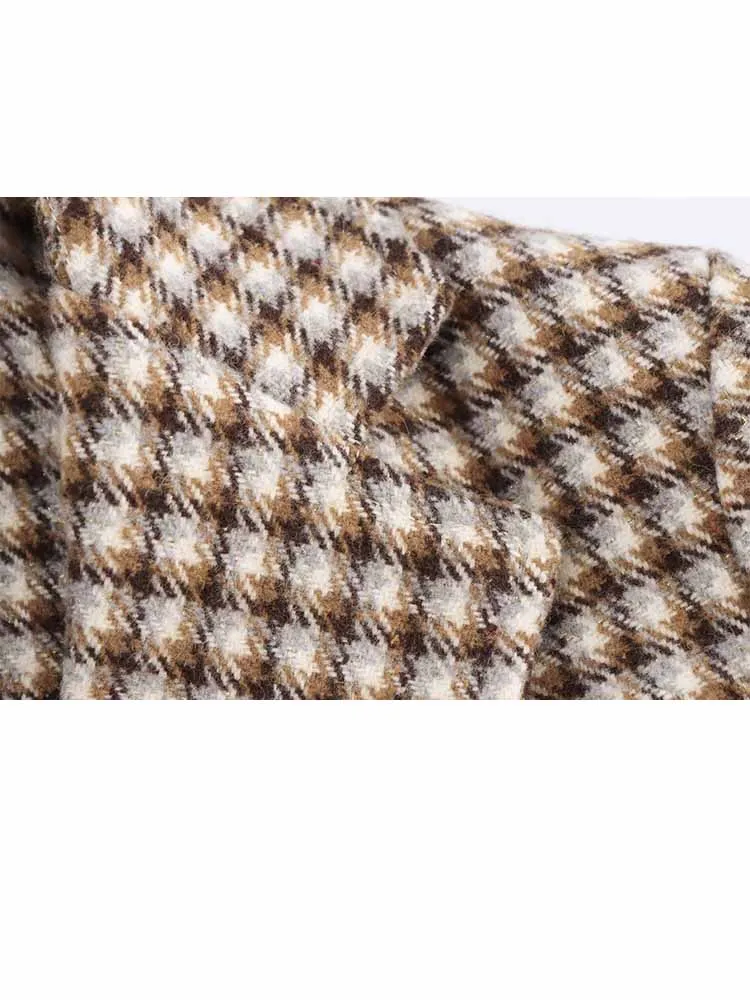 

HH New Woman Early Spring Retro Fashion Long Sleeves Plaid Long Jacket Female Casual Street Style Loose Versatile Overcoat