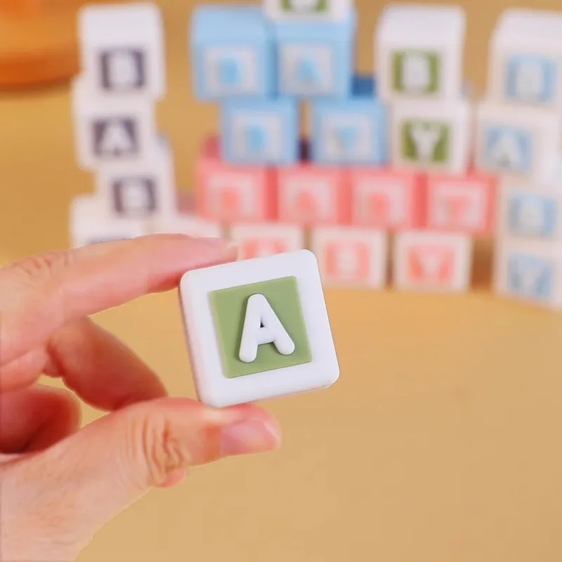 BABY Cubes Cake Toppers 3D Letters Baby Blocks for Children's 1st Birthday Bear Theme Cake Decoration Baby Shower Party Supplies