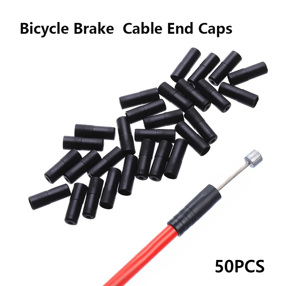 50pcs Mountain Road Bike Bicycle Brake Gears Outer Cable End Caps Tips Crimps Shift Derailleur Cable Wire Tip Cap Housing