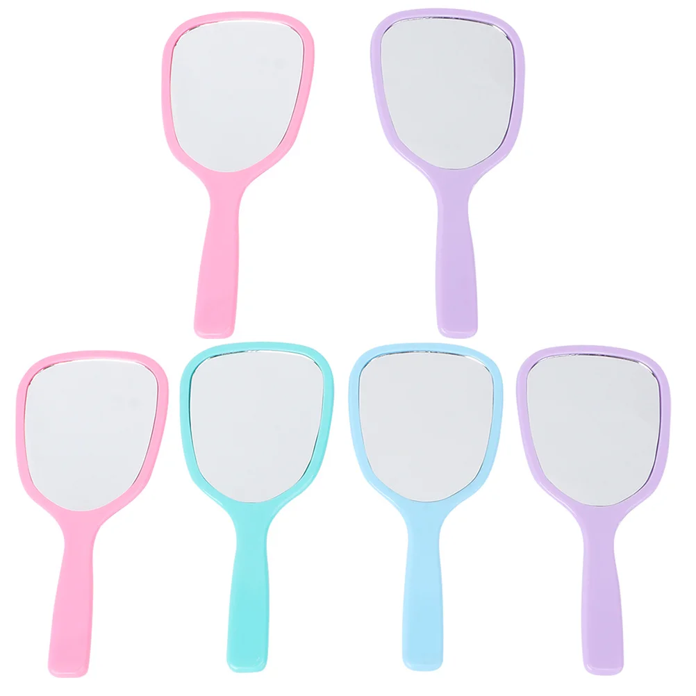 Miroir de maquillage à main couleur bonbon, 6 pièces, élégant, pratique, Durable, petit miroir de voyage pour femmes