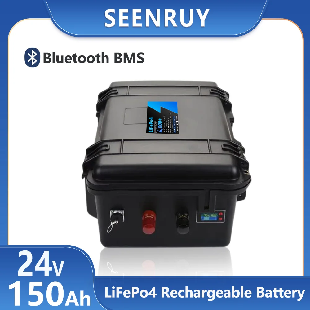 

24v 150AH Lifepo4 Lithium Iron Phosphate Battery Pack Built in BMS 100A 200A Perfect For AGV Campers Outdoor RV Fishing Boat