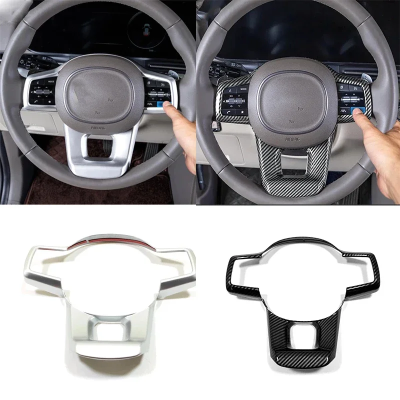Car Styling For Kia Sorento MQ4 Kia Carnival KA4 ABS wood Steering Wheel Button Frame Decorative Cover Trim  Interior Automotive
