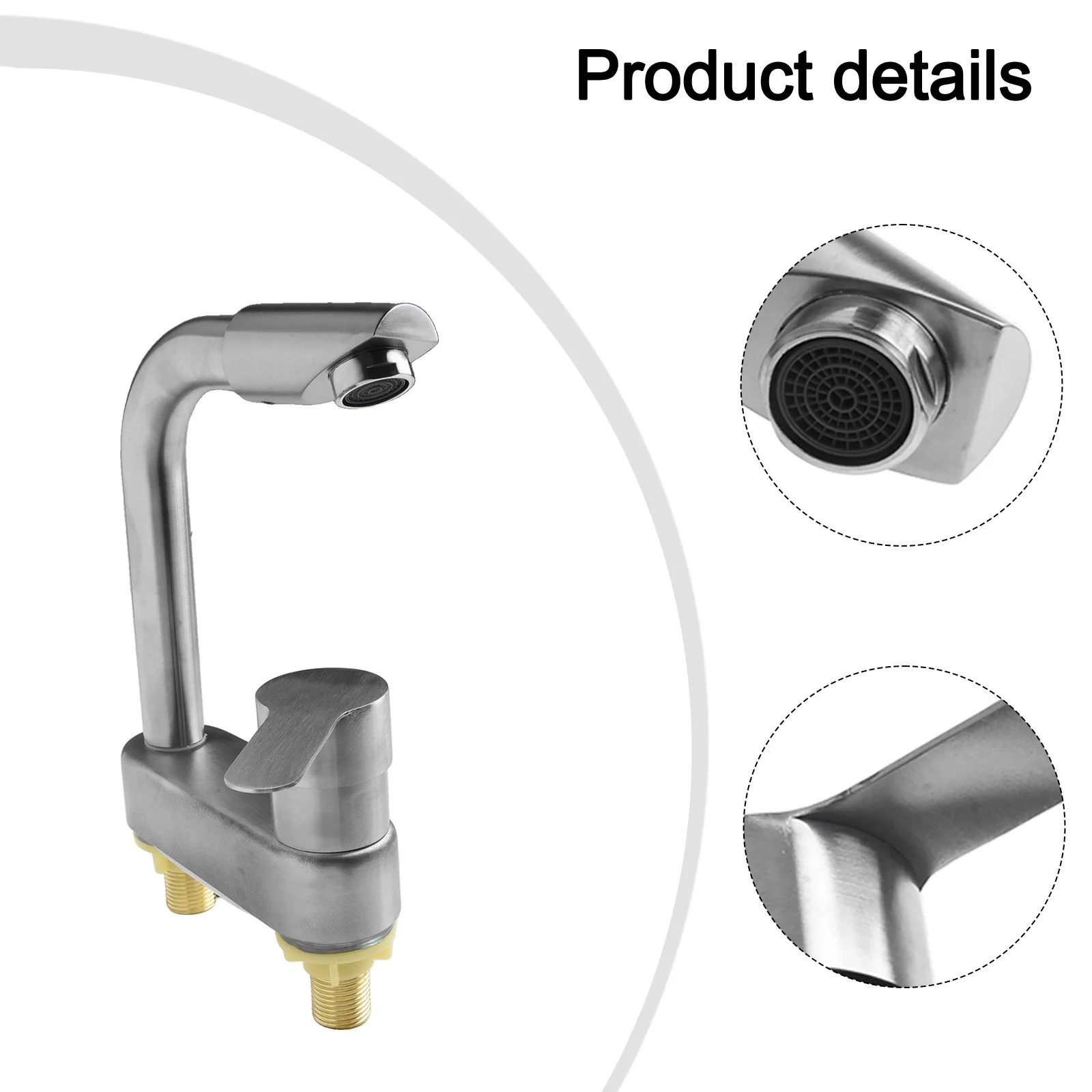 Bathtub Part Basin Faucet 2 Holes 304 Stainless Steel Contemporary Style Single Handle Brand New Excellent Service Life