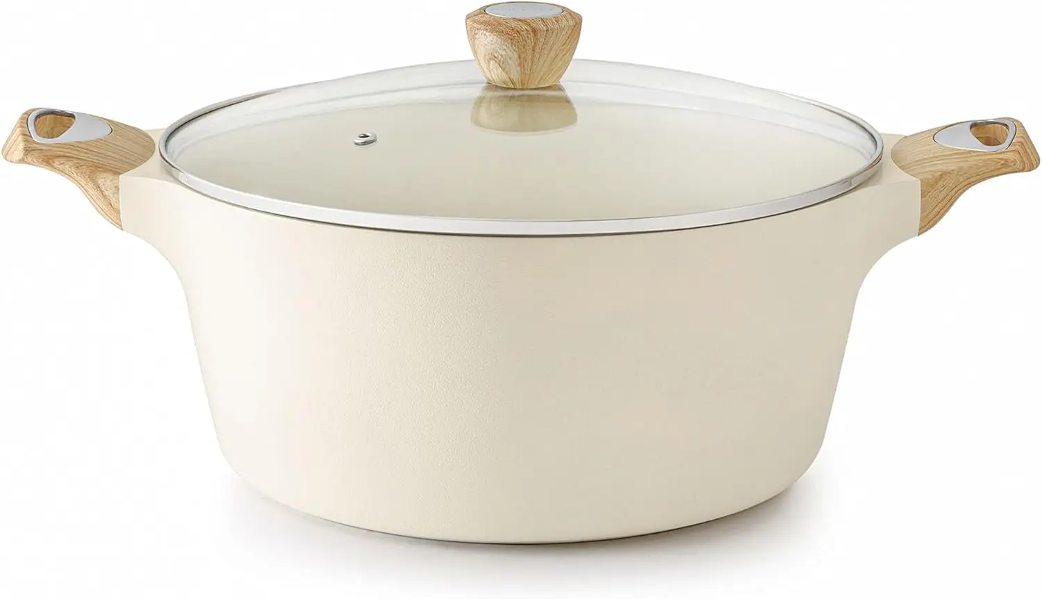 

Ceramic Nonstick Stock Pot with Lid, 2.6-8.5 QT Multi-Size Soup Casserole, Induction Compatible PFOA-Free White