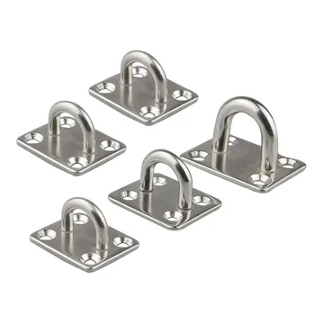 5PCS In Acciaio Inox Quadrato Pad Occhio Piastra Gancio 5mm/6mm/8mm Gancio Heavy Duty Soffitto Parete Nautica Yacht Ombra Vela Marine