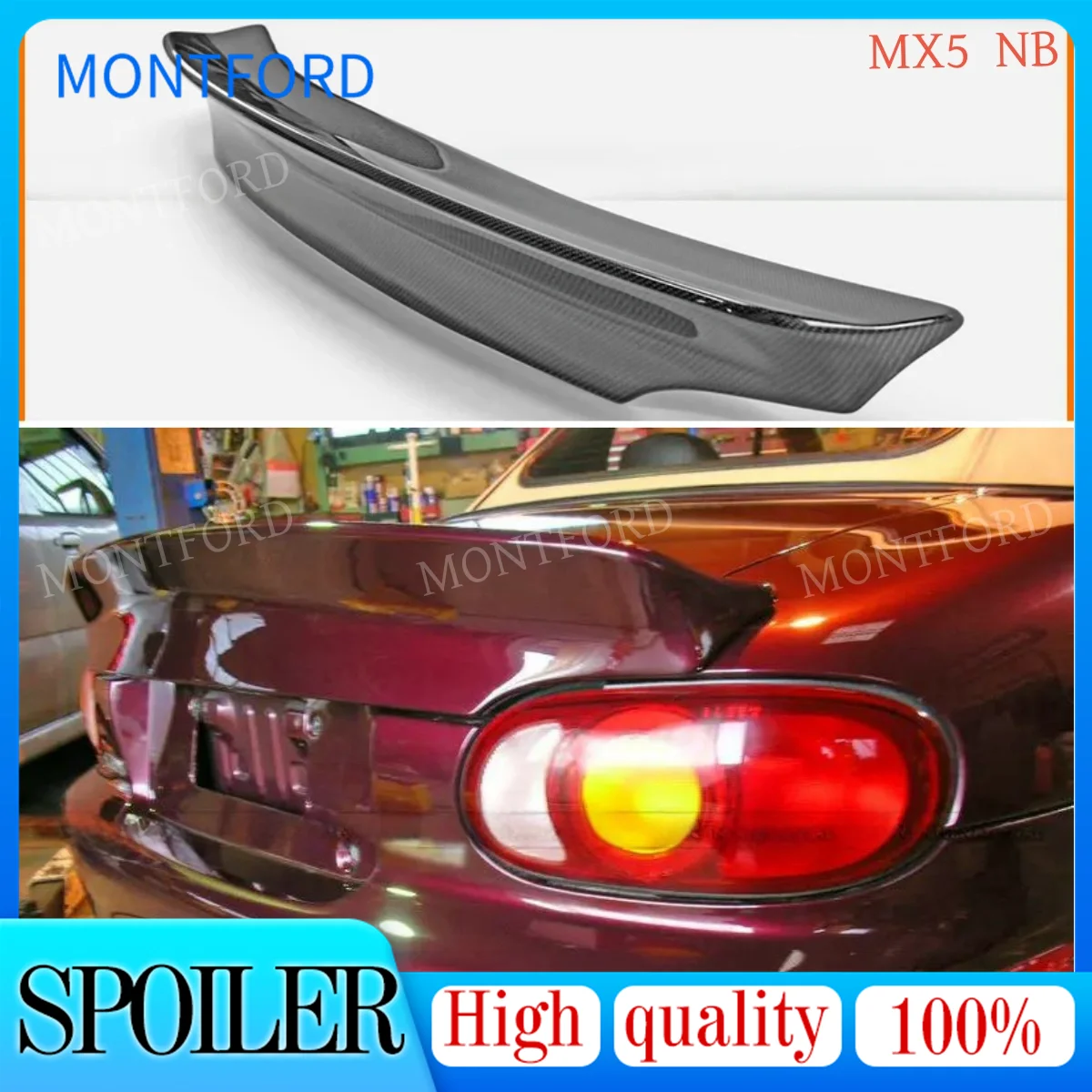 

Car-styling Carbon Fiber Wide Body RB Style Rear Spoiler R RB Trunk Wing Fit For Mazda MX5 1999-2006 NB6C NB8C Miata Roadster