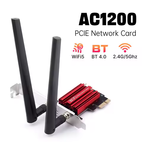 FENVI WiFi5 AC1200 PCIE WiFi Adapter BT4.0 Wireless Network Card Dual Band 2.4G/5GHz 802.11AC For Desktop Win 10/11