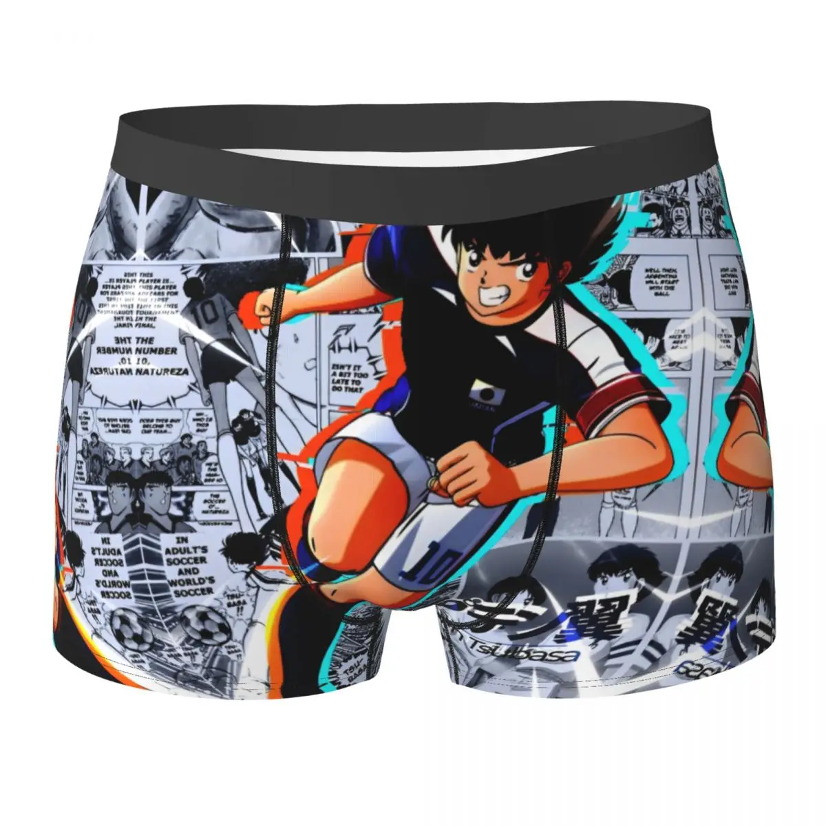 

Japan Football Manga 90s Anime Pencil Case Captain Tsubasa Underwear Man Boxer Brief Shorts High Quality Plus Size Panties