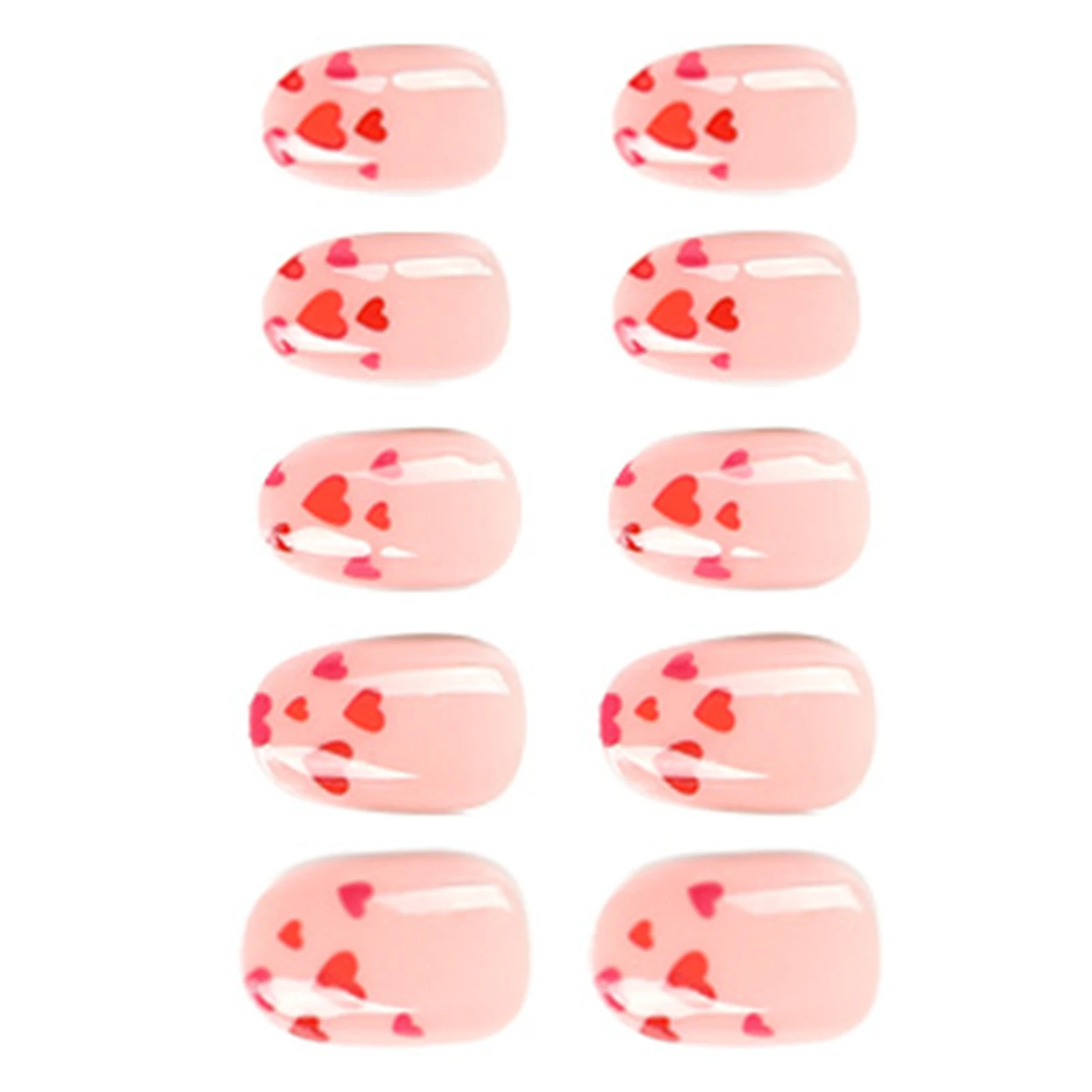 Lovely Heart Patterns Fake Nails Reusable Not Easy to Fade and Break for Wonderful Manicure Experience