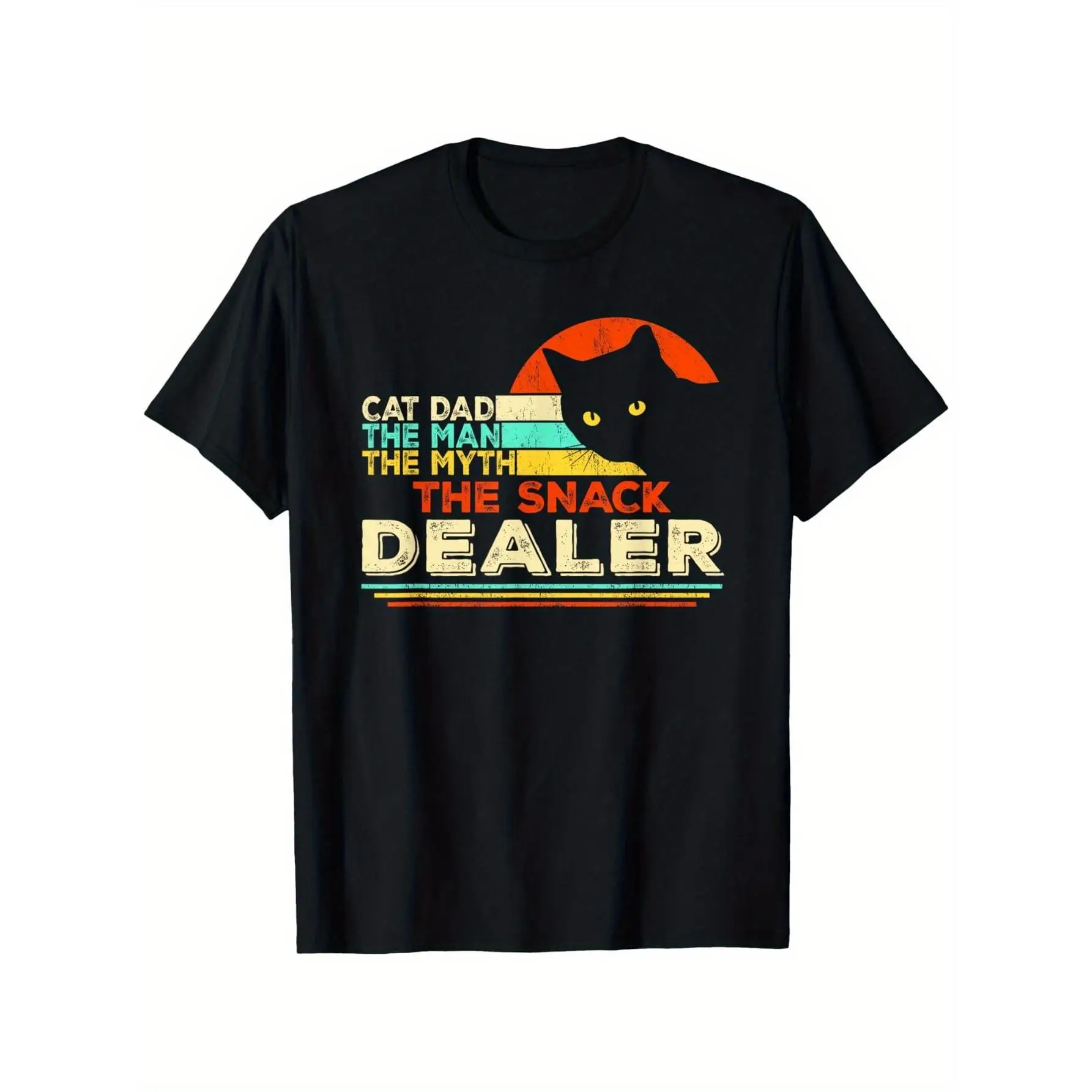 

Cat Dad The Man The Myth The Snack Dealer T-shirt Men Women Unisex Funny Slogan Graphic Tee Pet Lover Gift