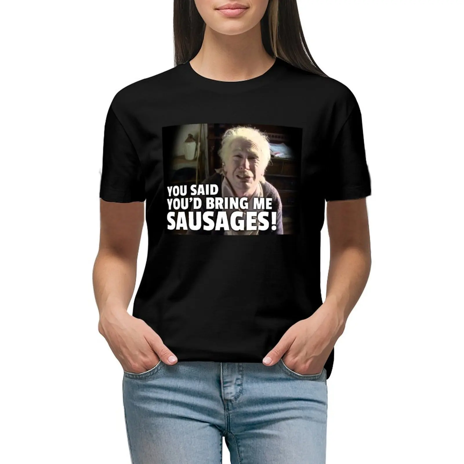 Love And Sausages T-shirt tees plus size tops graphics Summer Women's clothing