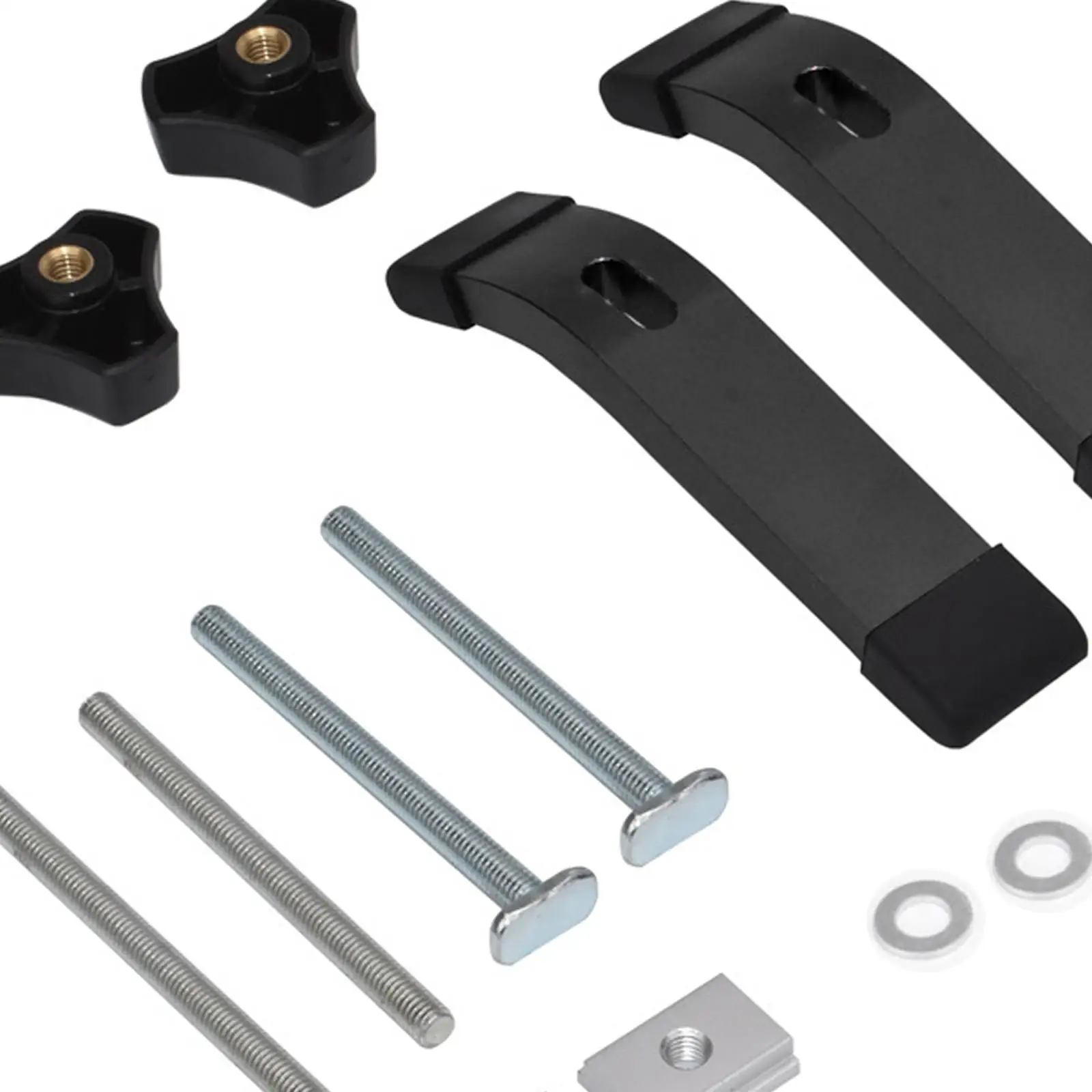 T Tracks Hold Down Clamp Aluminum Alloy Adjustable Work Holding Rustproof Press Plate Clamp with Bolt and Silder for Panels