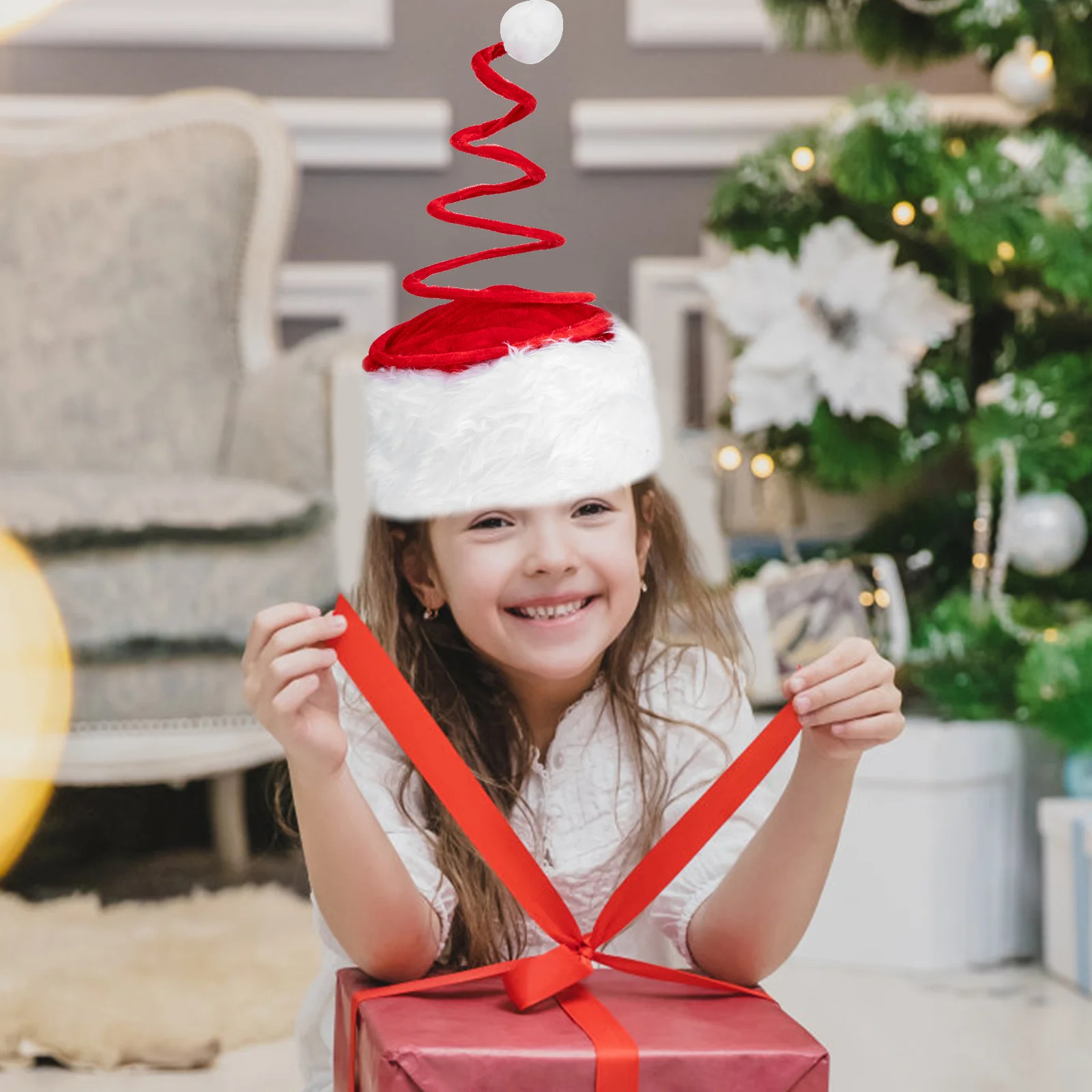 

1pc Christmas Hat Gift Bright Santa Rabbit Hats for Kids Party New Year Xmas Headwear Festival Headdress Decorative Prop