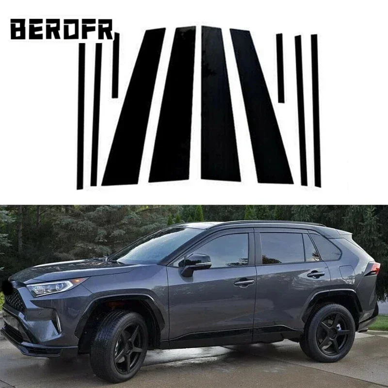 

10 шт./компл. для TOYOTA RAV4 XA50 2019 2020 2021 2022 2023 стойки для окон и дверей, накладка, накладка, комплект декоративных аксессуаров