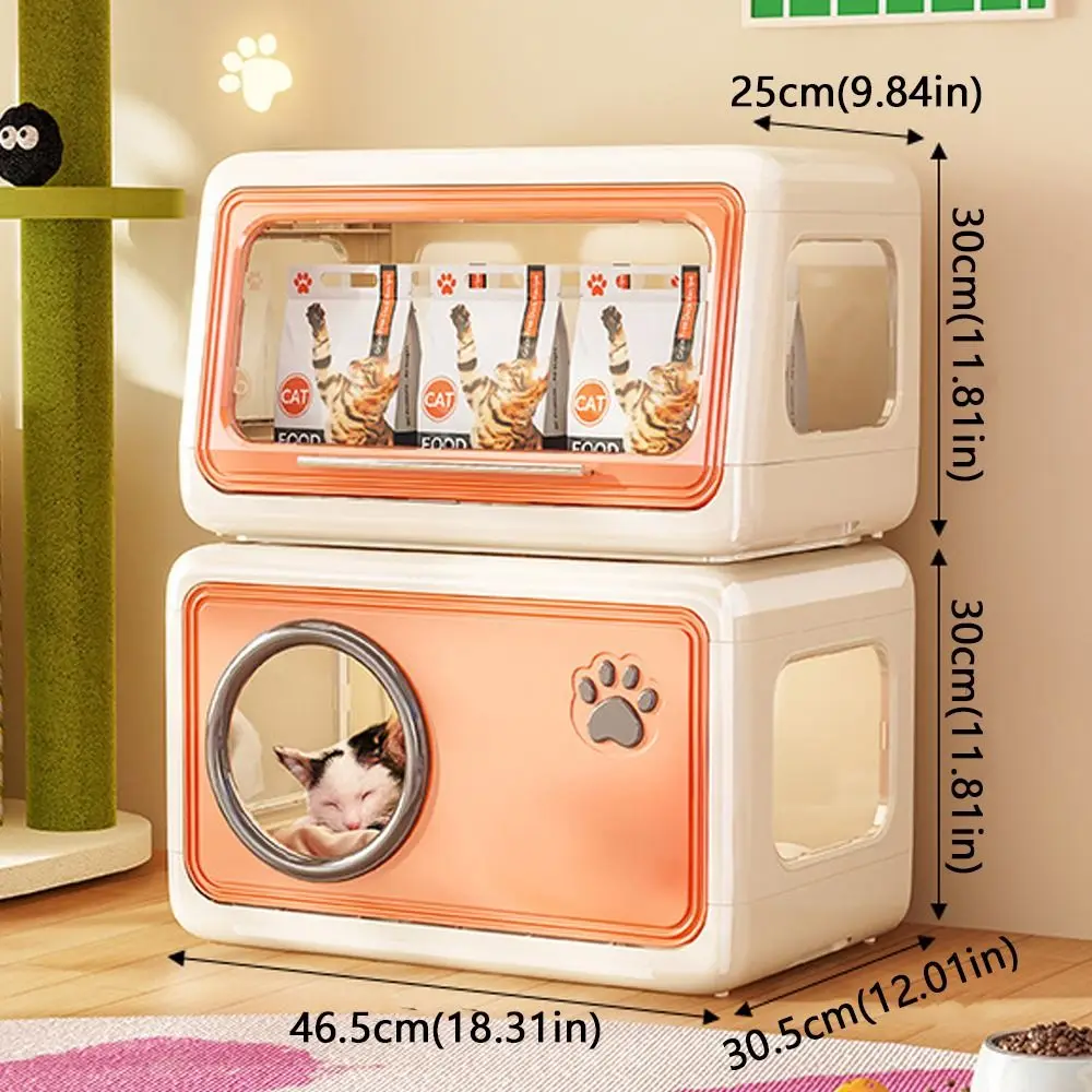 Cage pratique Double couche pour animaux de compagnie, abri en plastique détachable pour chat, pliable, ventilé, Semi-fermé, lit pour chat, usage intérieur à la maison