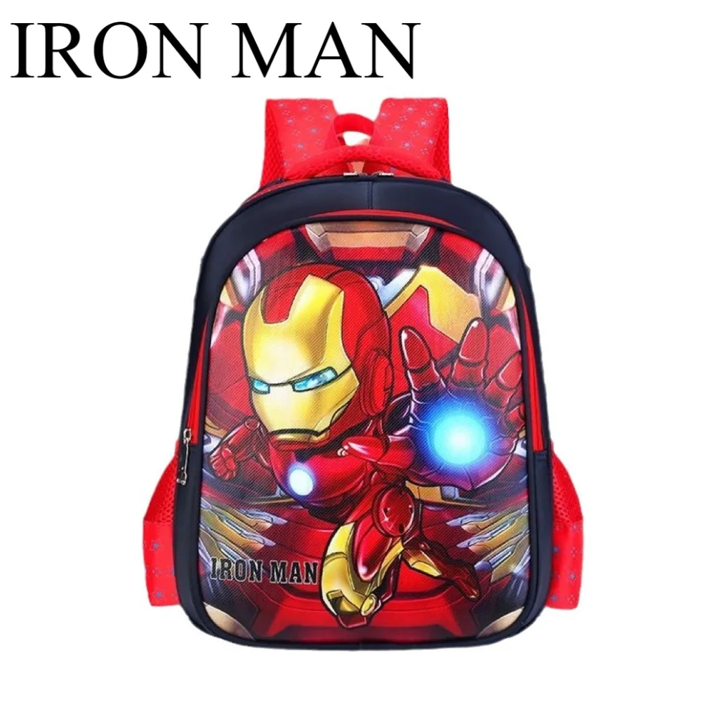 New Marvel Iron Man Elementary School Backpack High Quality Durable Lightweight Comfortable Backpacks for Children in Grades 1-3