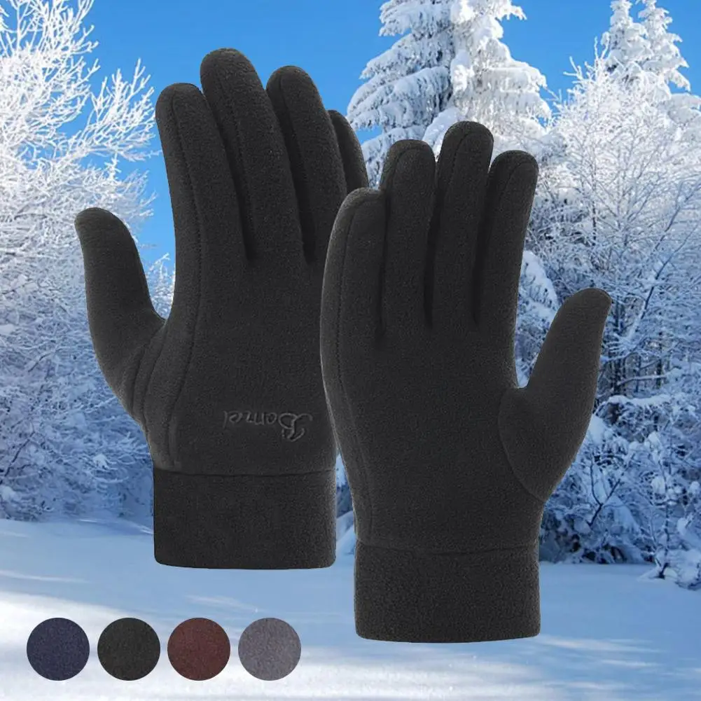 Polar Full Finger Winter Gloves For Men Women Polar Thermal Fleece Gloves Solid Thick Warm Sport Cycling Gloves Outdoor Mit K0W5