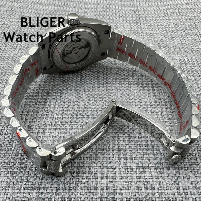 BLIGER 여성용 기계식 시계 31mm 다이아몬드 시계 케이스 인덱스 핑크 쉘 다이얼 사파이어 NH05 무브먼트 100m 방수