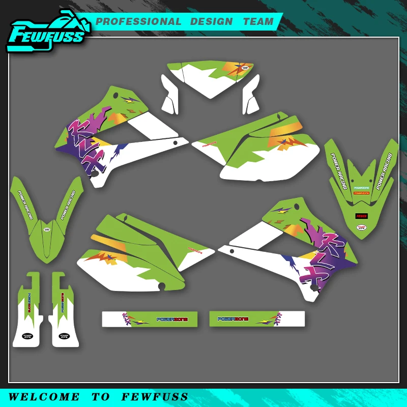 Fewfuss For Kawasaki KLX250 KLX 250 2008 2009 2010 2011 2012 2013 2014 2015 2016 2017-2021 Graphics Background Decals Stickers