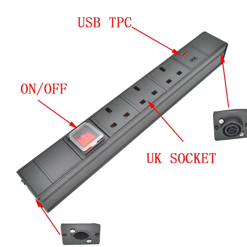 Imagem -03 - Strider-rui Nac3fpx Nac3mpx Pdu Suporte de Montagem Faixa de Potência uk Outlet Soquete Medidor de Potência Saída Usb pd 20w Carregamento Rápido