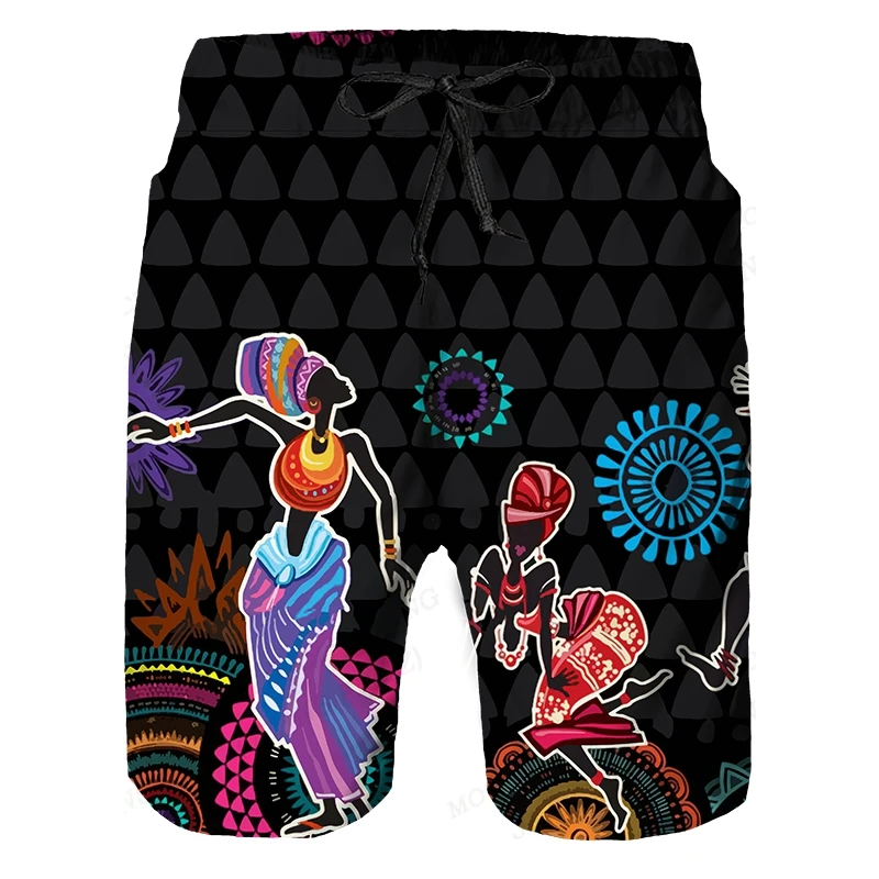 New African Men Beach Shorts Summer Swimwear Shorts Men Surfing Board Shorts Quick Dry Casual Sportwear Swimming Trunks Boy