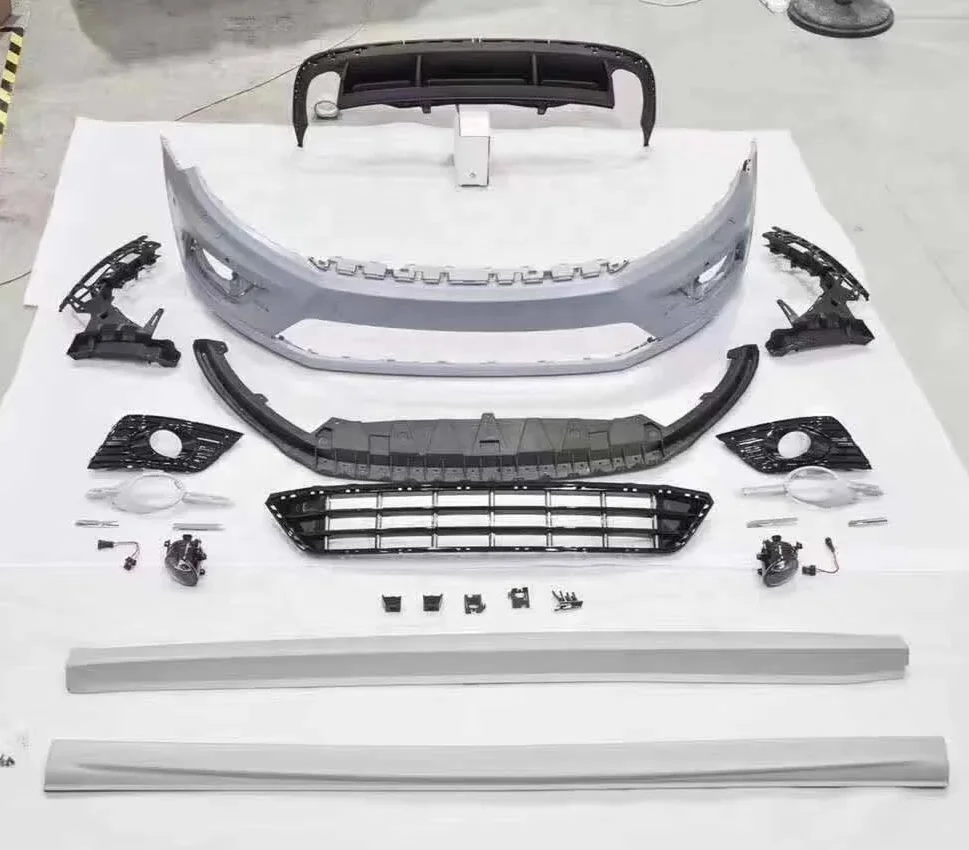 Competitive price car bumper For VW CC upgrade to R line body kit car front lip diffuser grill