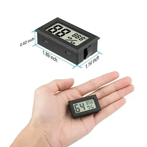 Reptile Thermometer and Humidity Gauge, Digital Terrarium Thermometer Rectangle, Bearded Dragon Tank Accessories