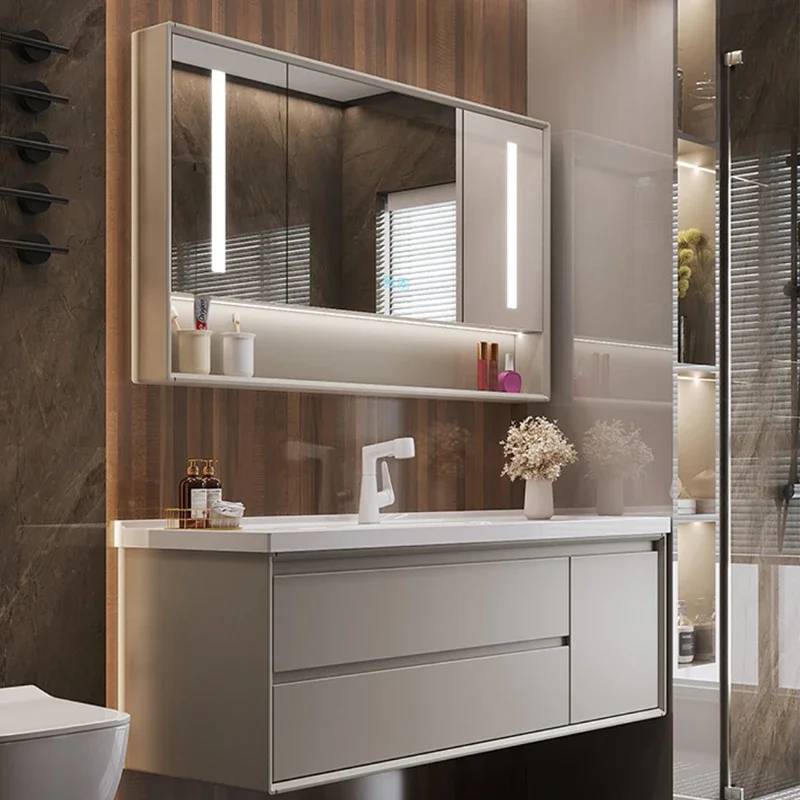 Bathroom Cabinet Washbasin Mirrors Storage Column Closed Toilet Multipurpose Wc Furniture Filing Cabinets Armoire Salon Station image 4