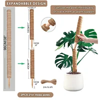 Moss Pole 38/43/53CM Monstera Plant Support Stackable Moss Poles for Plants Coir Totem Pole Tall Moss Pole for Climbing Plants 3