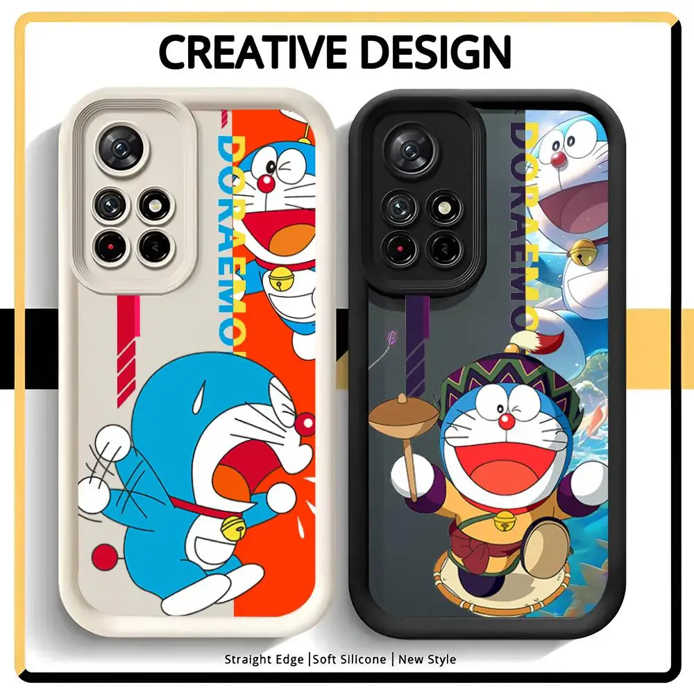 Cartoon Cute D-Doraemons Anime MINISO Phone Case Eye Ladder For Redmi 10 13Note PRO 13C 4 5G / Xiaomi 14 PRO T POCOX3 5