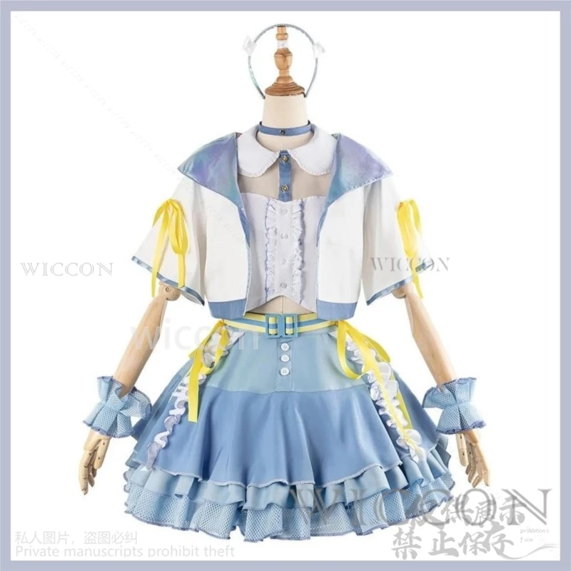 Anime THE IDOLM@STER Kotone Fujita Cosplay Costume Wig Athletic Lolita Blue Skirt Adult Woman Lovely Carnival Halloween Dress