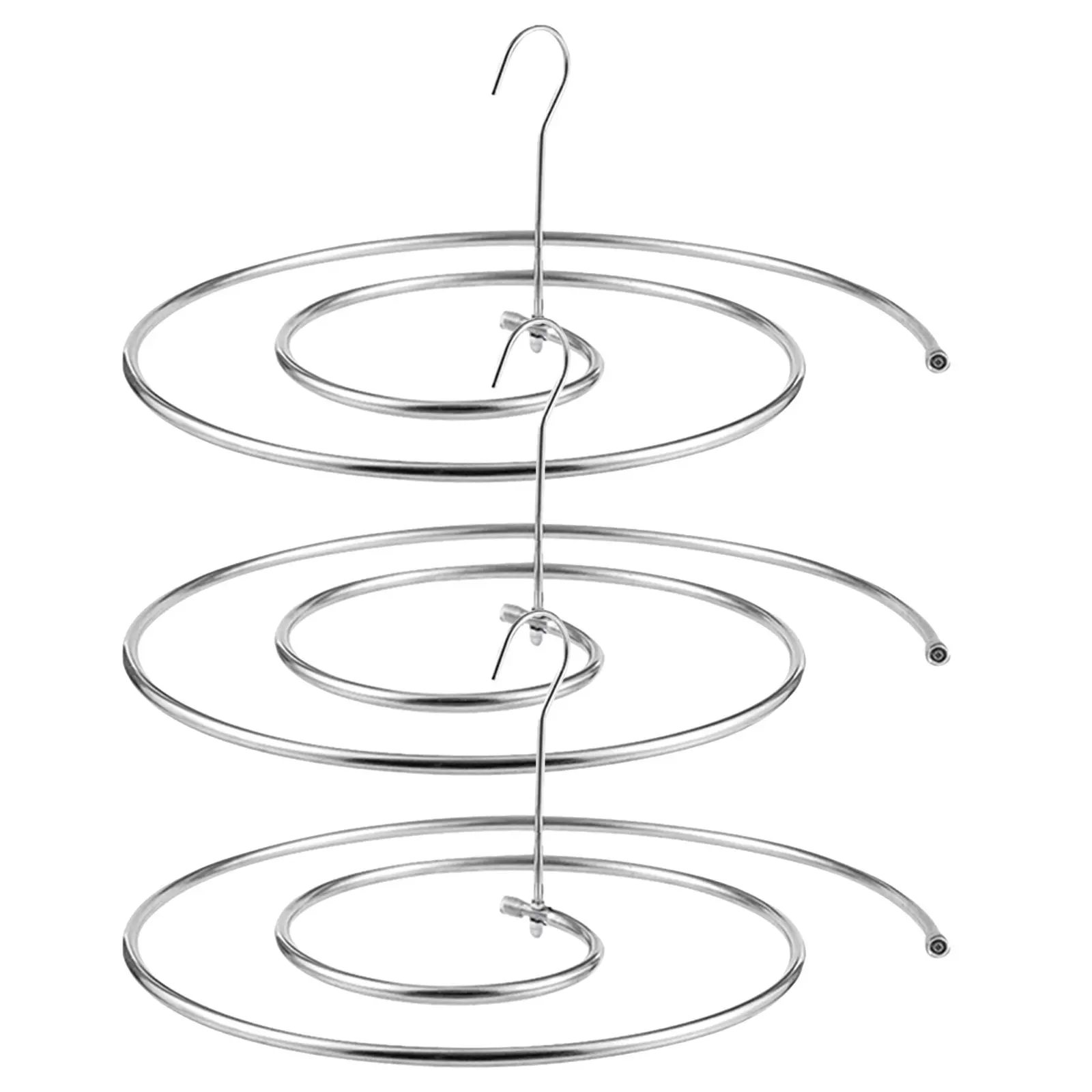 

Набор из 3-х спиральных вешалок для белья из нержавеющей стали, вращающаяся сушилка для простыней, регулируемая по высоте, компактная сушилка для одеял для использования в помещении