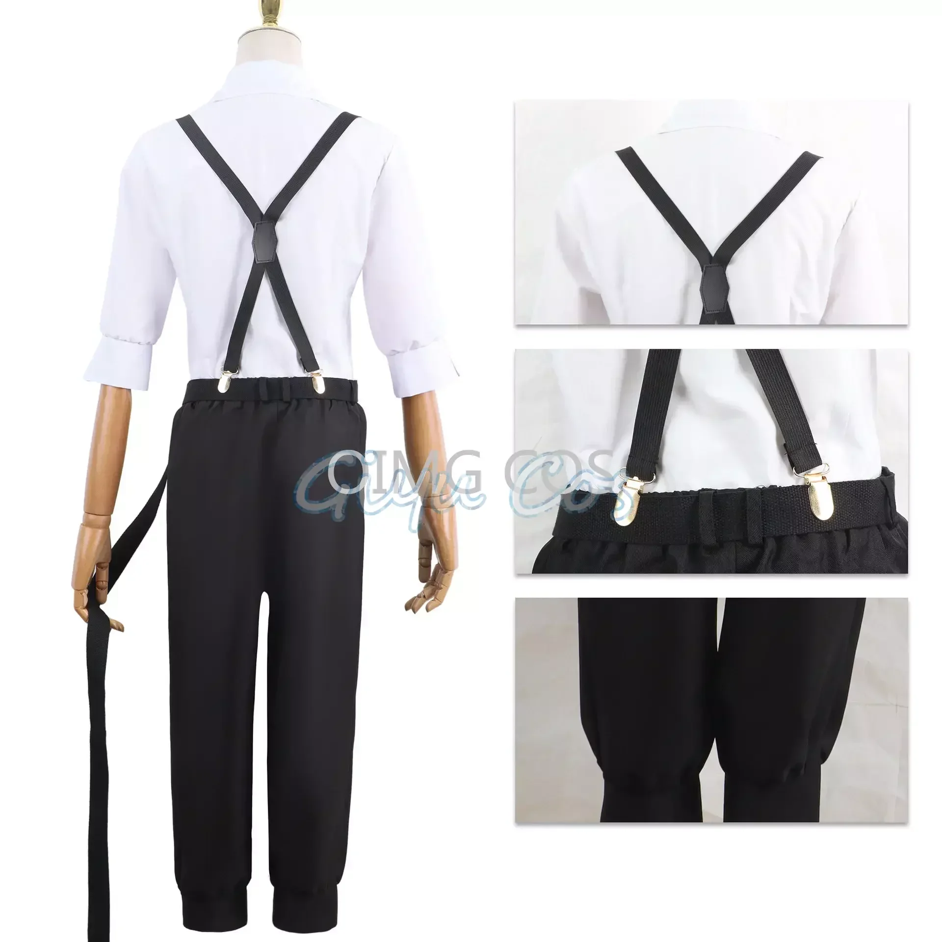 Nakajima Atsushi disfraz de Bungo Stray Dogs para hombre y mujer, gabardina, trajes de uniforme negro, accesorios de peluca Unisex