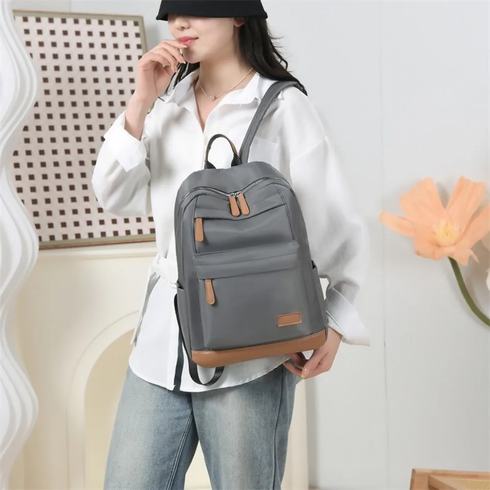 Large Capacity Women's Backpack Nylon Quilted Water-Resistant Travel Shoulder Bag Waterproof Multi-Pocket Student School Bag