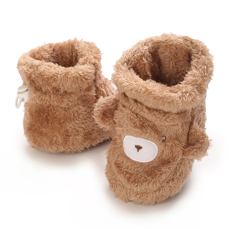 Winter Baby And Baby Girl Warm Plush Baby Boots With Cute Cartoon And Comfortable Soft Soles Suitable For Newborns Aged 0-18M