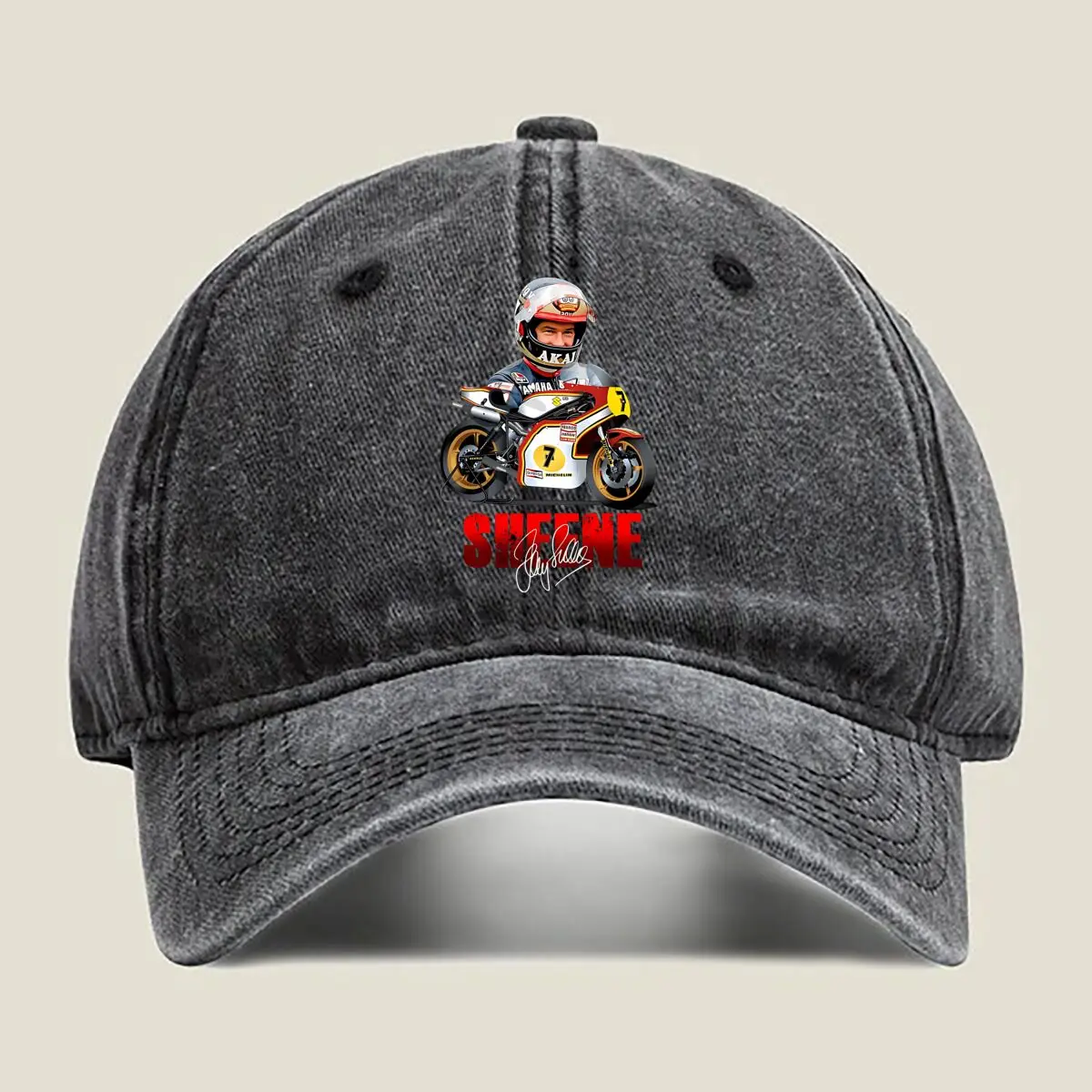 

Sheene Moto Sheene Moto racing - legend art Washed Baseball Cap